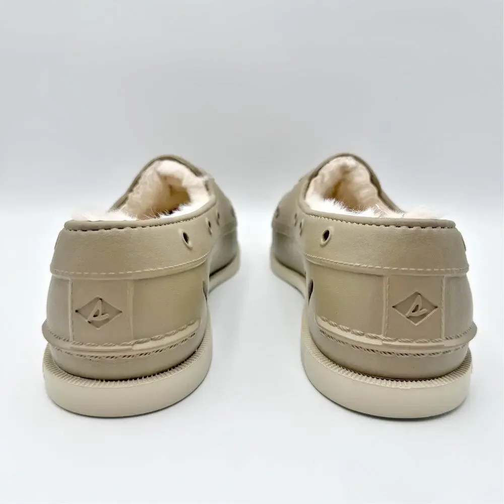 Sperry Mens Original Float Cozy Boat Shoes Size 10 EU 43 Beige Tan NWOB